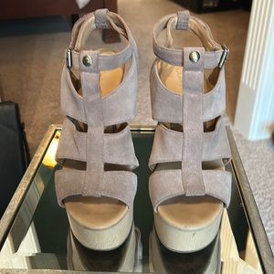 Clavin Klein Taupe Suede Heels